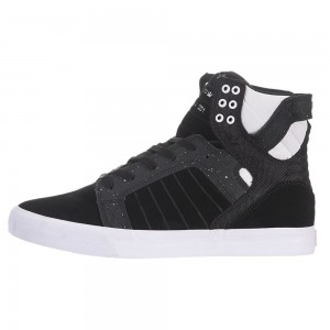 Supra SkyTop Men's High Tops Black White | OSJ-613024