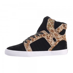 Supra SkyTop Women's High Tops Black Leopard | GFA-601297