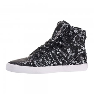 Supra SkyTop Women's High Tops Black White | UXQ-871950