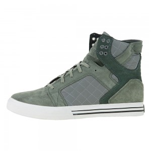 Supra SkyTop Women's High Tops Grey Green | IMO-738215