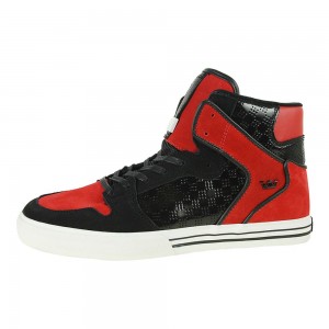 Supra Vaider Men's High Tops Black Red | SXR-642789