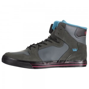 Supra Vaider Men's High Tops Grey Black | UGV-457609