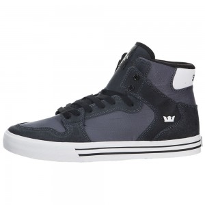 Supra Vaider Men's High Tops Grey Black | MPX-742318