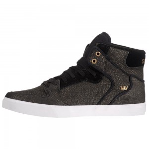 Supra Vaider Women's High Tops Black Gold | FYR-860953