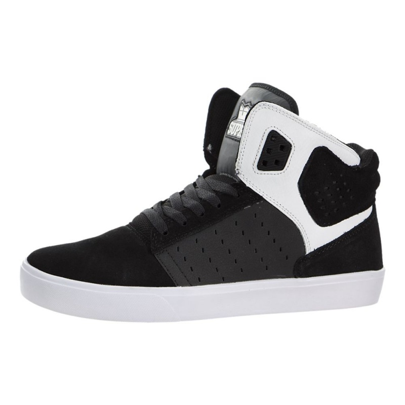 Supra Atom Men\'s Skate Shoes Black White | XGM-861534