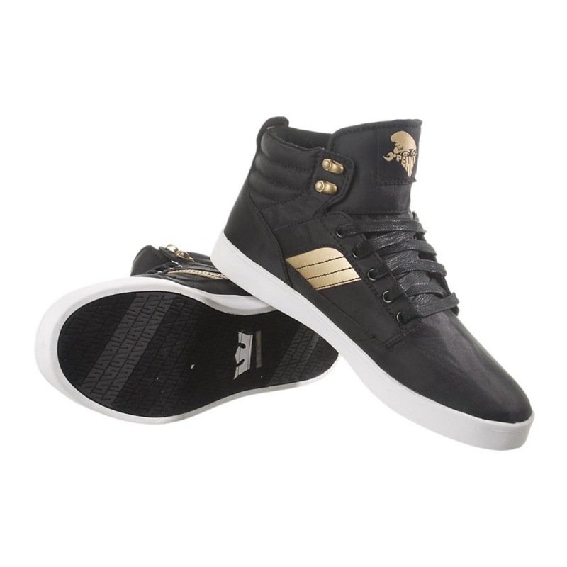 Supra Bandit Men's Skate Shoes Black Gold | UYV-463189