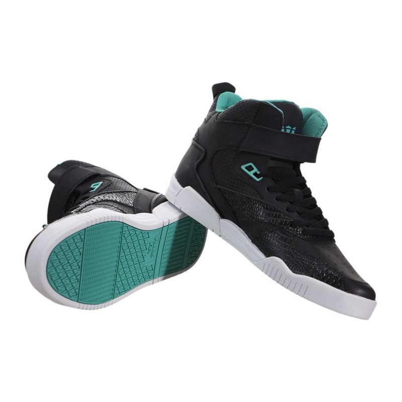 Supra Bleeker Men's High Tops Black Turquoise | RQY-156927