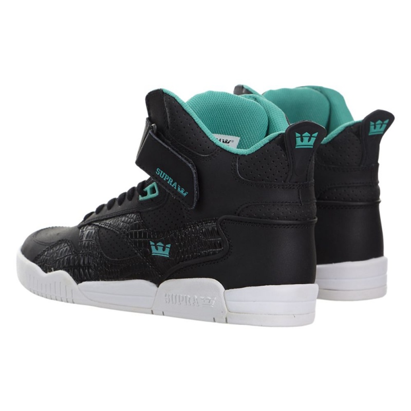 Supra Bleeker Men's High Tops Black Turquoise | RQY-156927