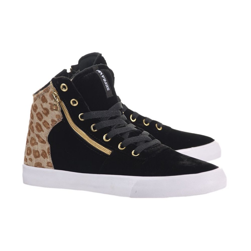 Supra Cuttler Women's Skate Shoes Black Leopard | CFX-638250