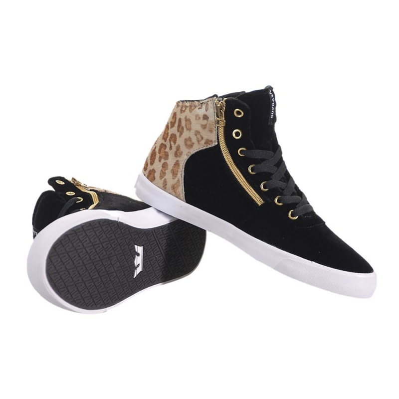 Supra Cuttler Women's Skate Shoes Black Leopard | CFX-638250