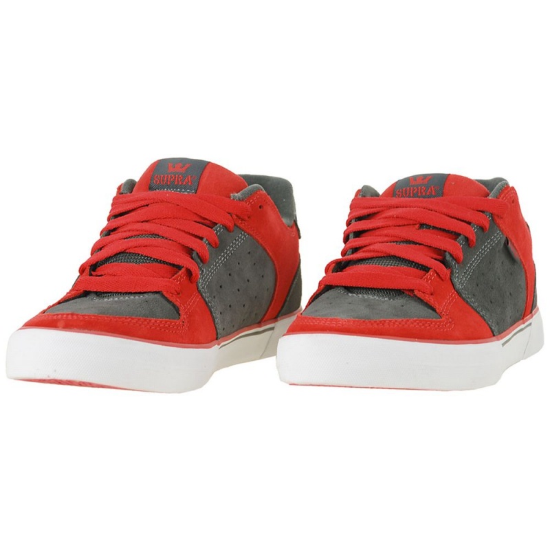 Supra EE Vega Women's Low Tops Red Grey | HPB-479632