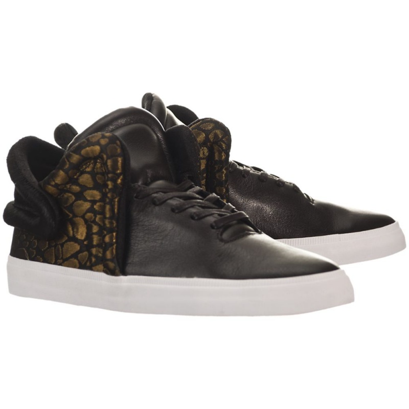 Supra Falcon Men's Sneakers Black Gold | ZUF-516098