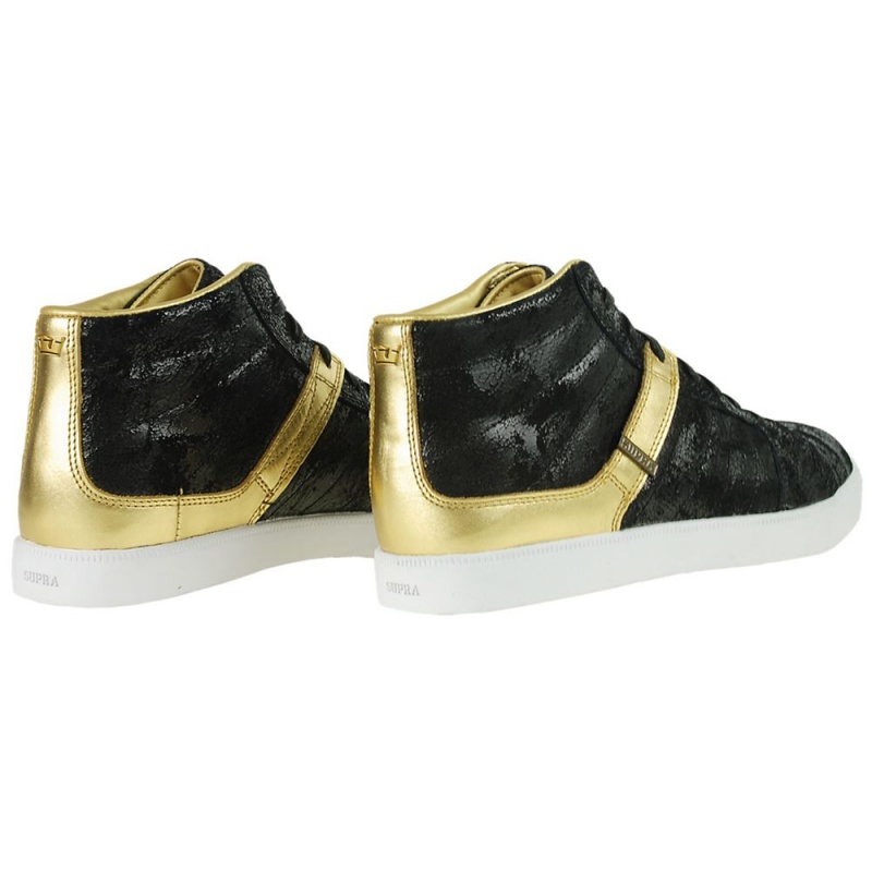 Supra Indy NS Men's Skate Shoes Black Gold | OVK-458617