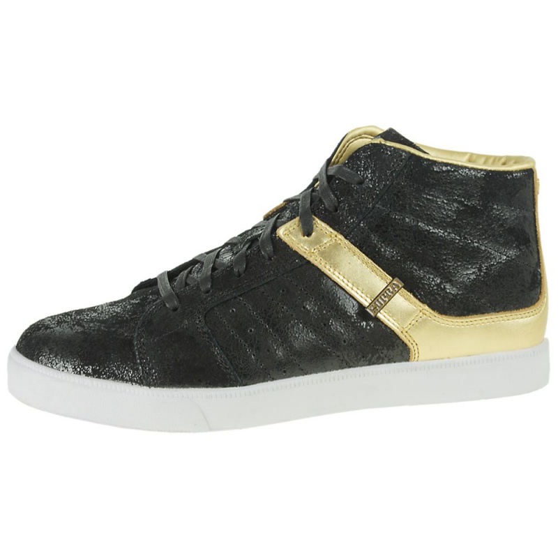 Supra Indy NS Men\'s Skate Shoes Black Gold | OVK-458617