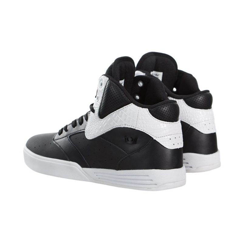 Supra Khan Men's Skate Shoes Black White | SIV-312506