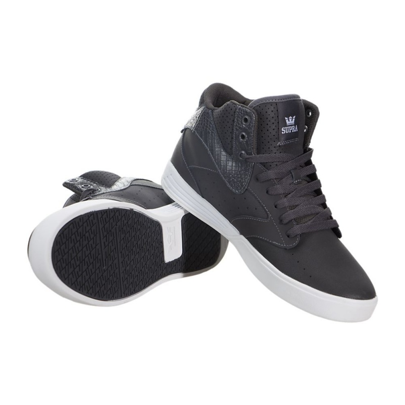 Supra Khan Men's Skate Shoes Grey | EZX-612458