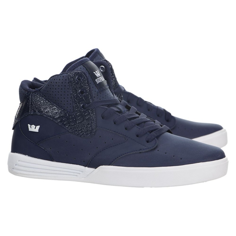 Supra Khan Men's Skate Shoes Navy | ZLS-870169