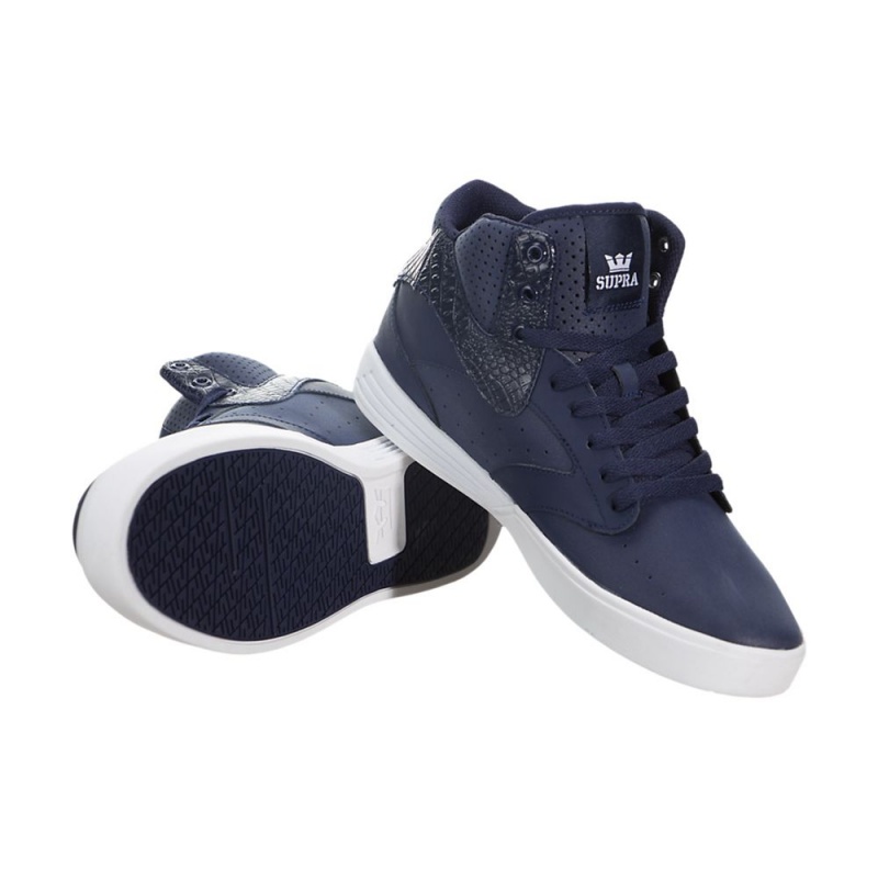 Supra Khan Men's Skate Shoes Navy | ZLS-870169