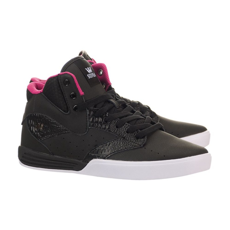 Supra Khan Women's Skate Shoes Black | AHI-902843