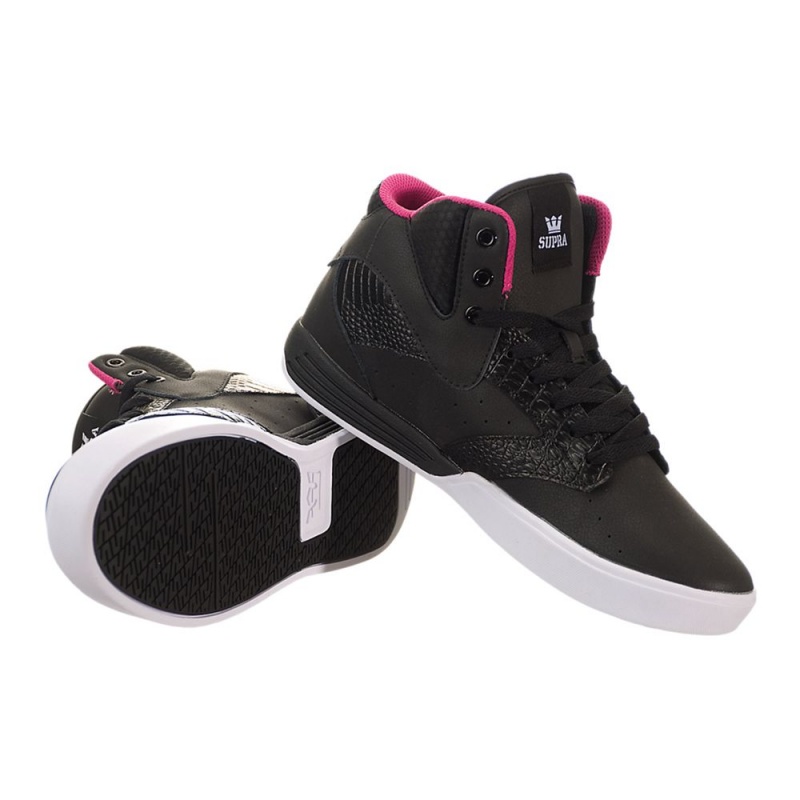 Supra Khan Women's Skate Shoes Black | AHI-902843