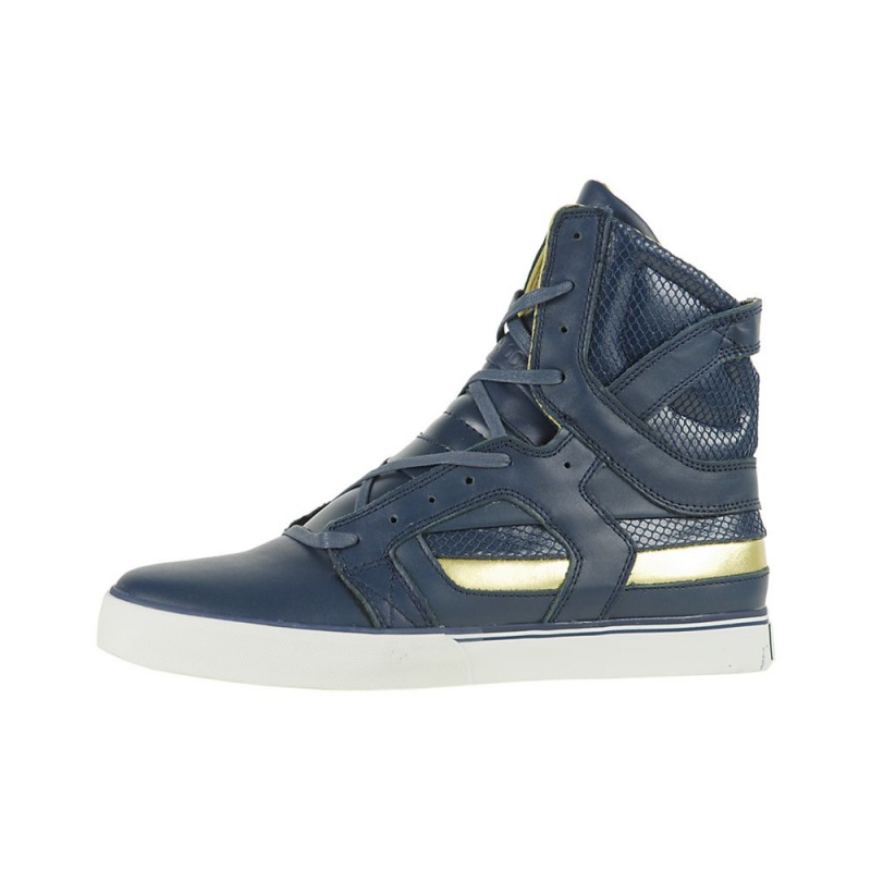 Supra SkyTop II Men\'s High Tops Navy Gold | JBU-954306