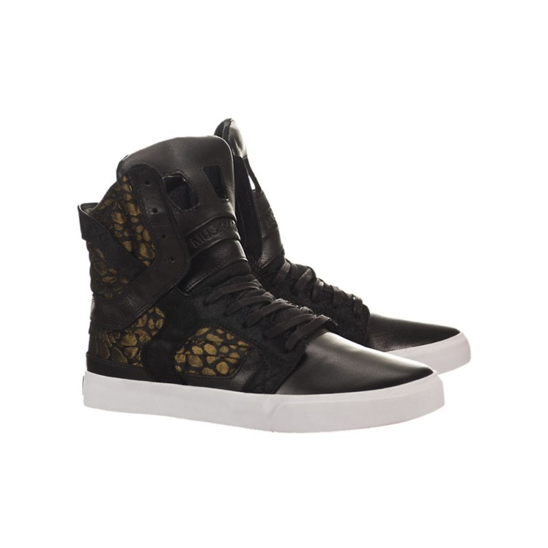 Supra SkyTop II Women's High Tops Black Gold | WBU-694078