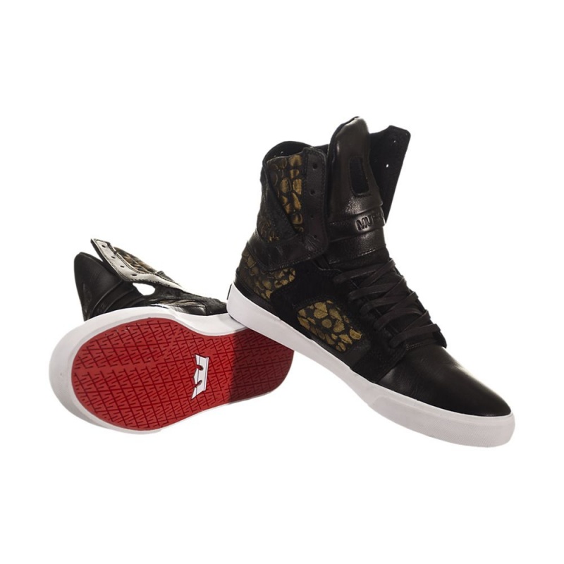 Supra SkyTop II Women's High Tops Black Gold | WBU-694078