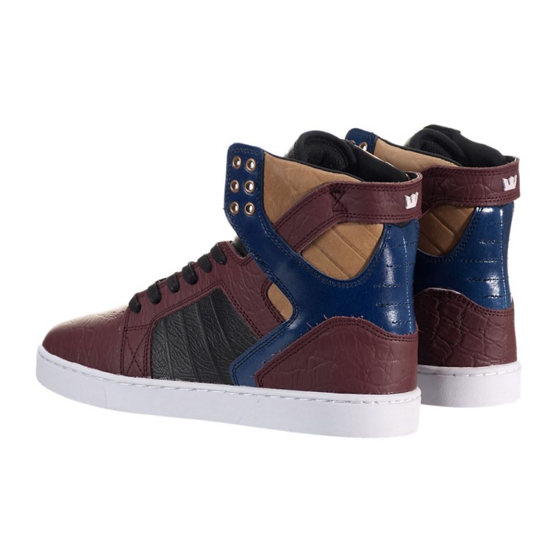 Supra SkyTop LX Men's High Tops Burgundy Navy | DZC-690472