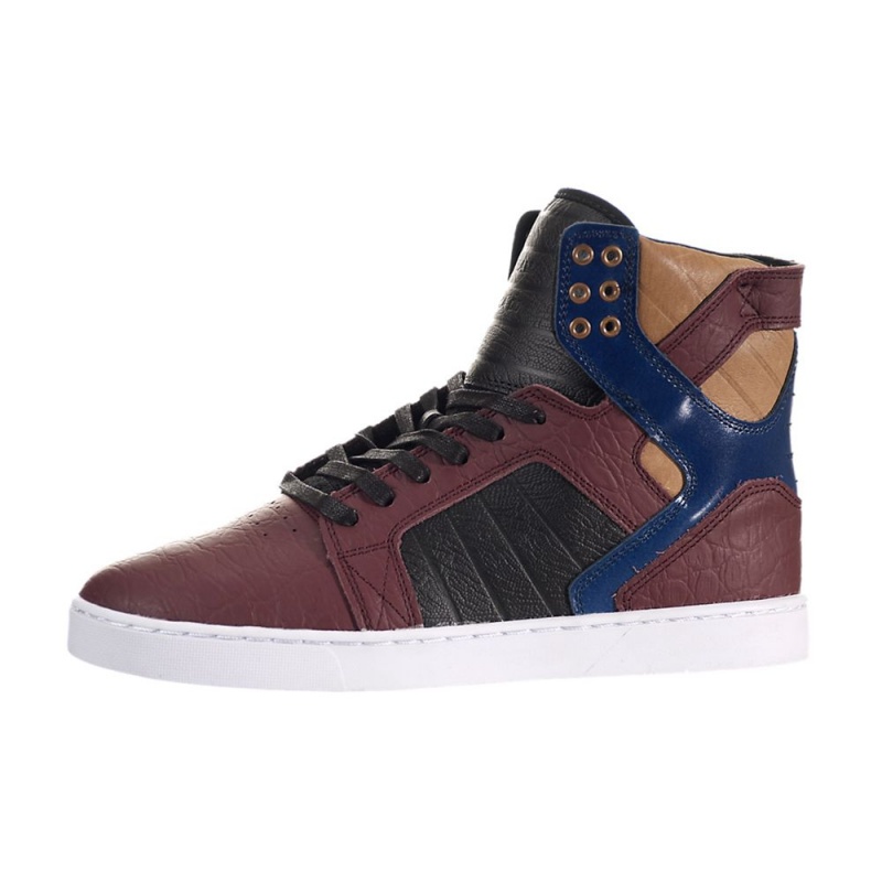 Supra SkyTop LX Men\'s High Tops Burgundy Navy | DZC-690472