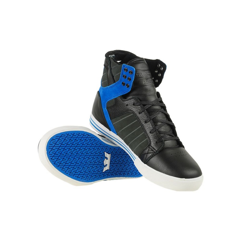 Supra SkyTop Men's High Tops Black Blue | GDW-214539