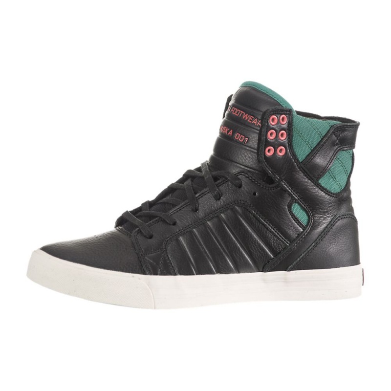 Supra SkyTop Men\'s High Tops Black Green | VQN-681390