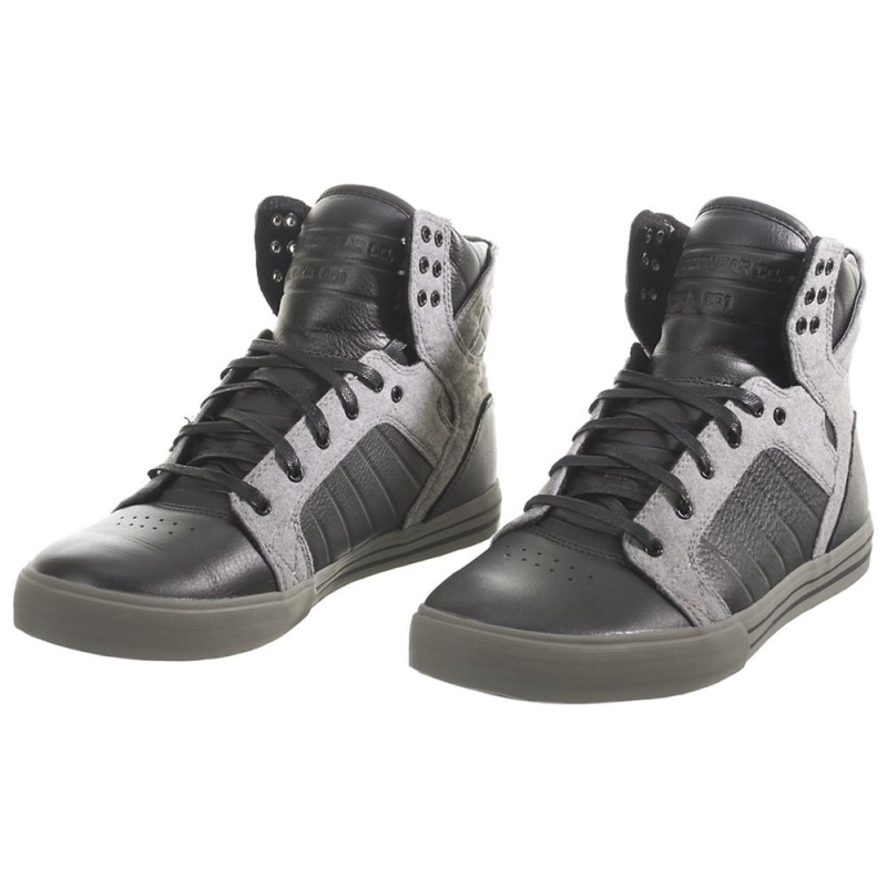 Supra SkyTop Men's High Tops Black Grey | JSV-976251