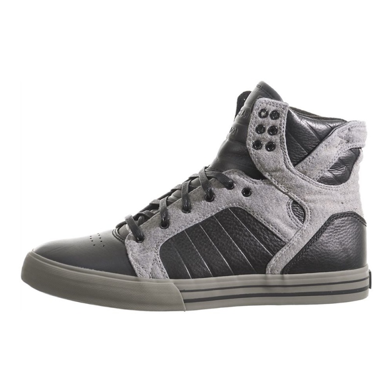 Supra SkyTop Men\'s High Tops Black Grey | JSV-976251