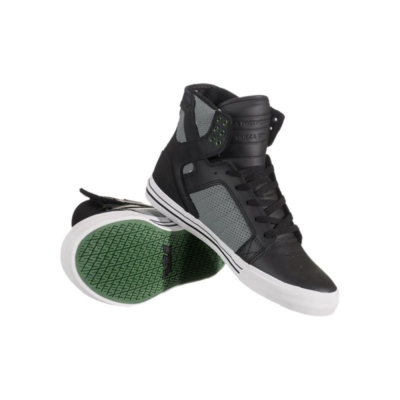 Supra SkyTop Men's High Tops Black Grey | TOL-872164