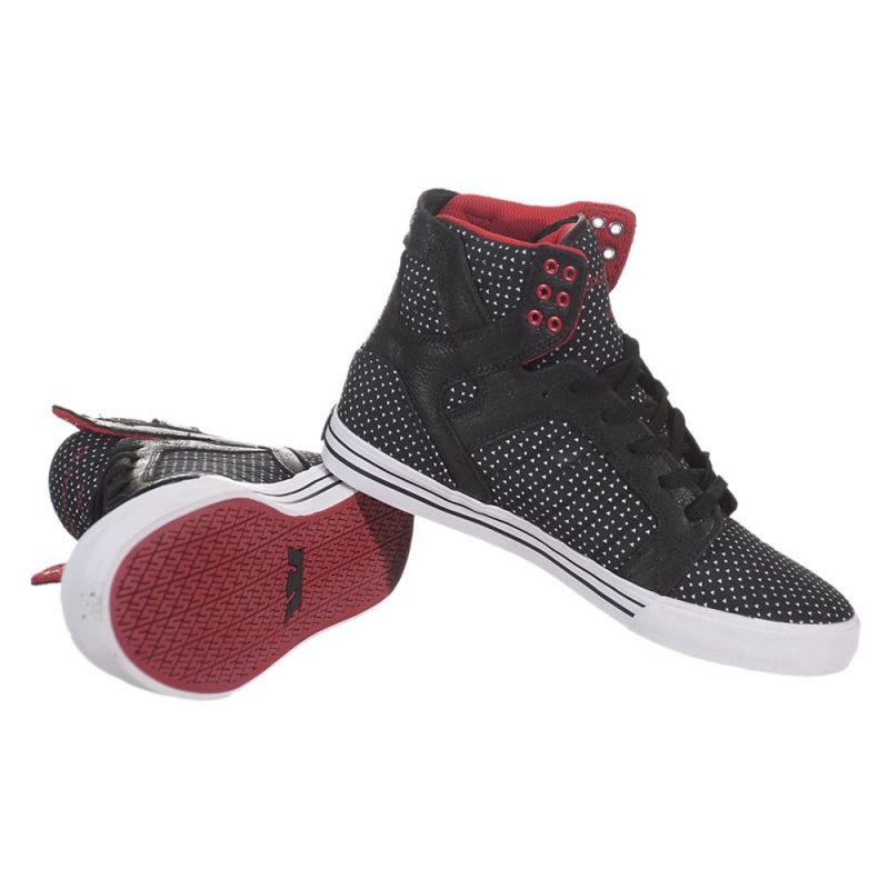 Supra SkyTop Men's High Tops Black White | EAI-391027