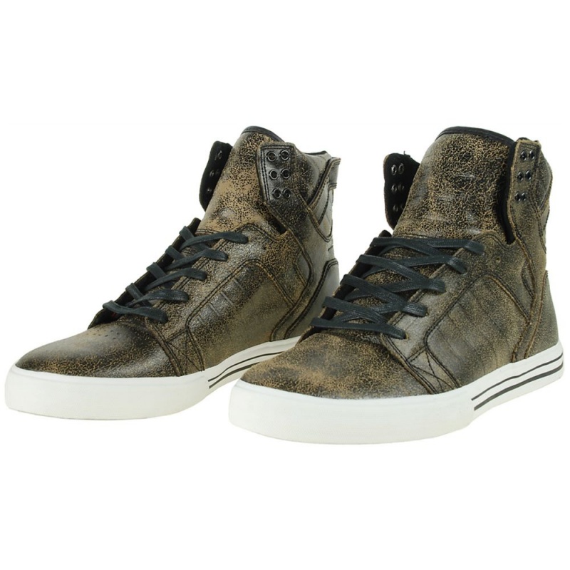 Supra SkyTop Men's High Tops Brown | YQU-435617