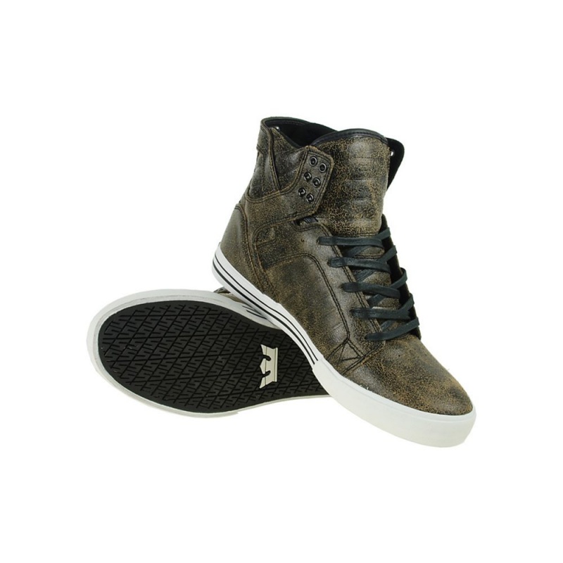 Supra SkyTop Men's High Tops Brown | YQU-435617