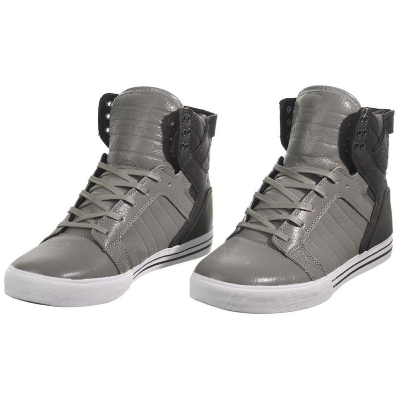 Supra SkyTop Men's High Tops Grey Black | MNB-632759