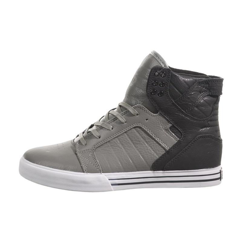 Supra SkyTop Men\'s High Tops Grey Black | MNB-632759