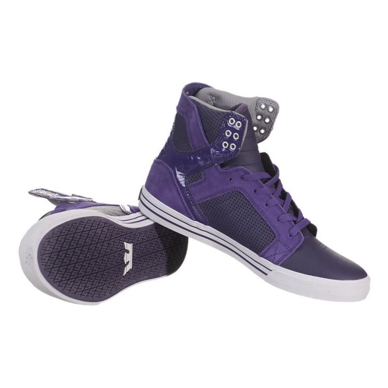 Supra SkyTop Men's High Tops Purple | YAM-823641