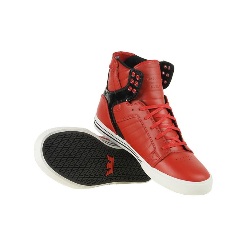 Supra SkyTop Men's High Tops Red | SNP-642197