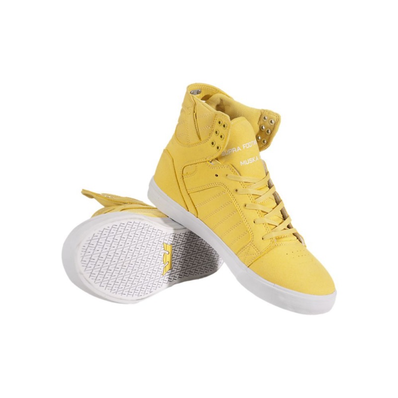 Supra SkyTop Men's High Tops Yellow | YTI-703954