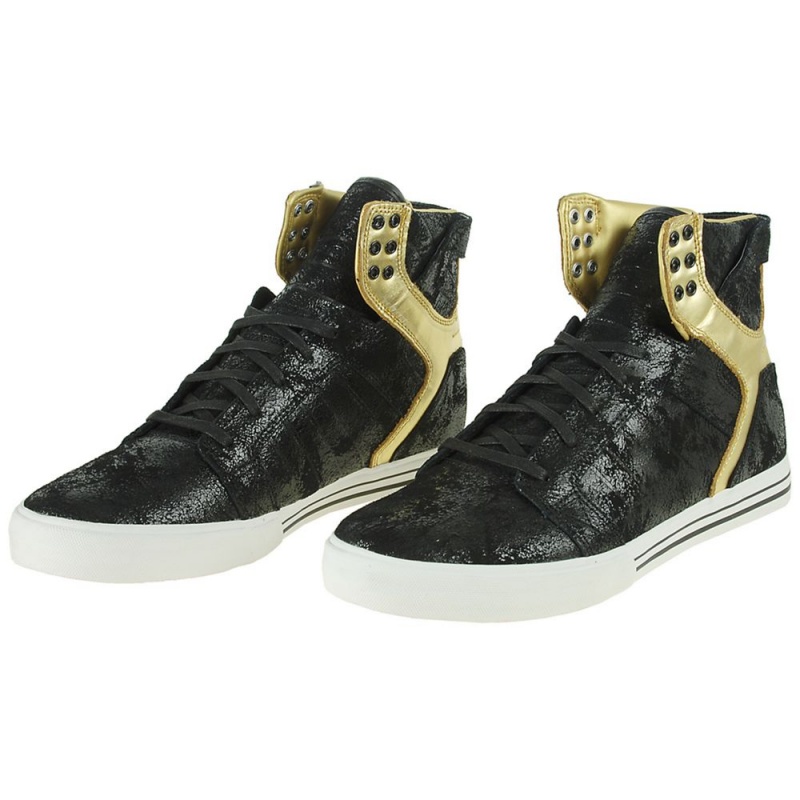 Supra SkyTop NS Men's High Tops Black Gold | GCN-347158