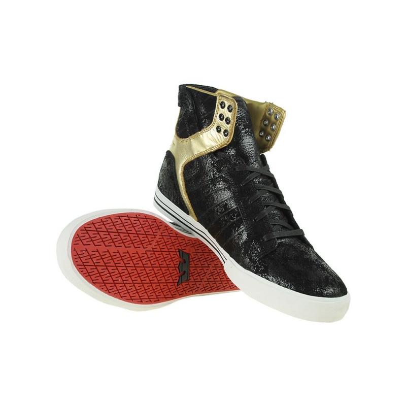 Supra SkyTop NS Men's High Tops Black Gold | GCN-347158