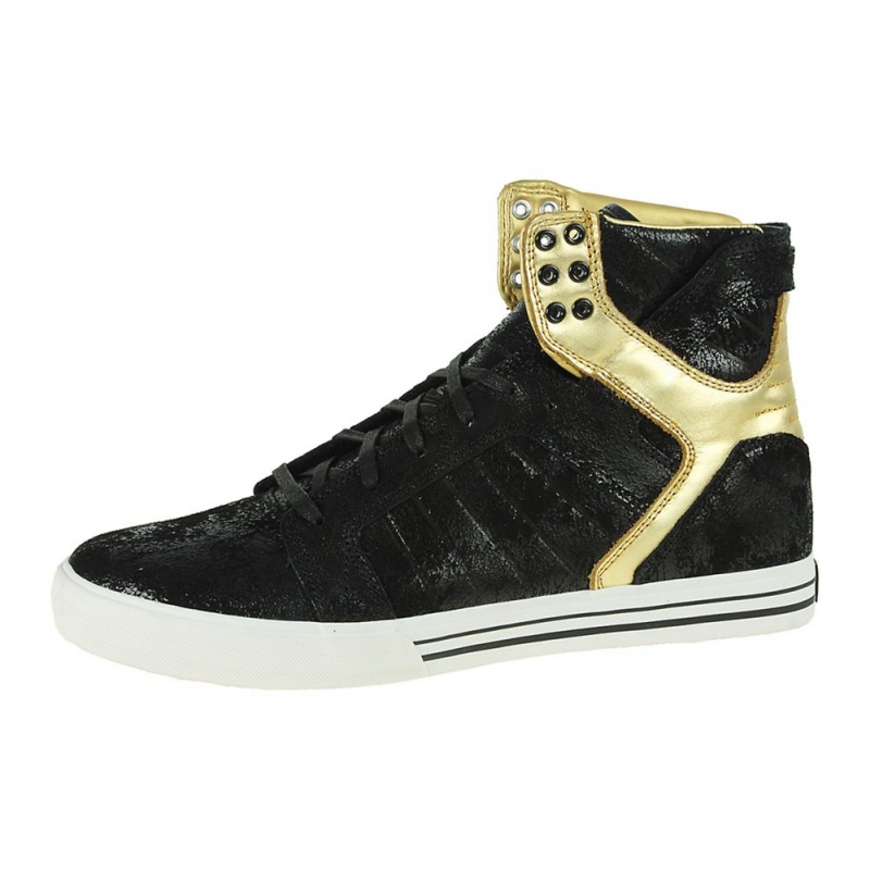 Supra SkyTop NS Men\'s High Tops Black Gold | GCN-347158