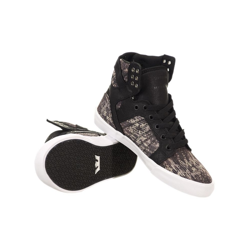 Supra SkyTop Women's High Tops Black Grey | AVG-809573