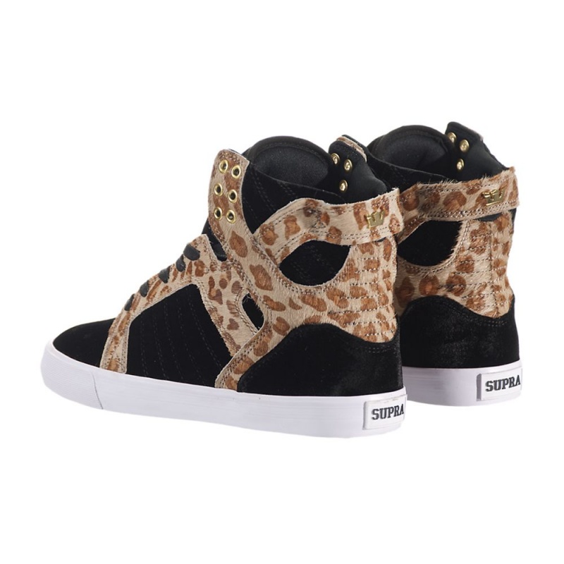 Supra SkyTop Women's High Tops Black Leopard | GFA-601297