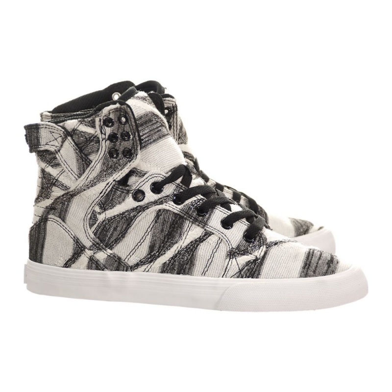 Supra SkyTop Women's High Tops White Grey | WQZ-596032