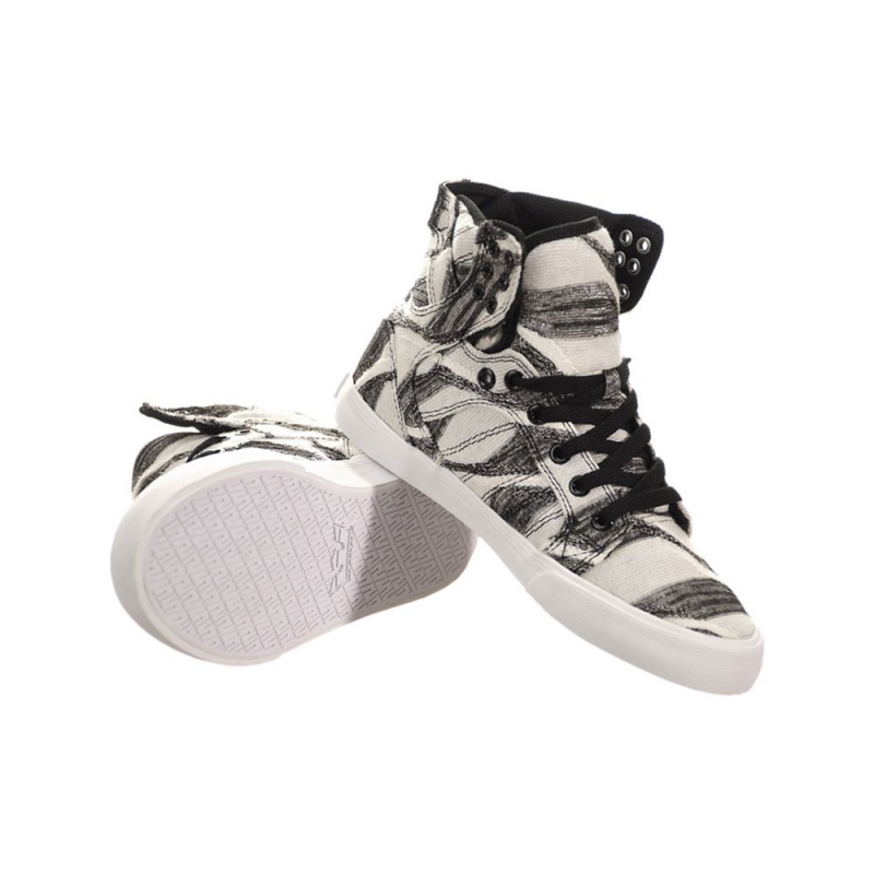 Supra SkyTop Women's High Tops White Grey | WQZ-596032