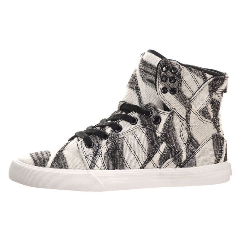 Supra SkyTop Women\'s High Tops White Grey | WQZ-596032